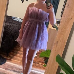 Tulle Strapless Mini Dress